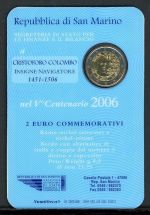 San Marino Coincard 2 Euro 2006 im Folder "Kolumbus" ST