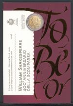 San Marino Coincard 2 Euro 2016 im Folder "Shakespeare" ST