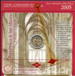 San Marino 2005 2 Euro Galileo Galilei im Klappfolder ST