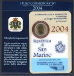 San Marino Coincard 2 Euro 2004 im Folder "Borghesi" ST