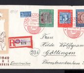 Bund MiNr. 113-115 R-Brief roter Sonderstempel