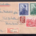 DDR MiNr. 286-288 + ZF R-Brief Ankunftsstempel