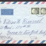 Bund MiNr. 259 y senkr. Paar Flugpost nach USA, gepr. Schlegel