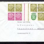 Bund Zusammendrucke MiNr. WZ 10 + 12 gestempelt auf Brief