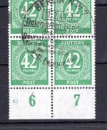Gemeinschaftsausgabe MiNr. 930 Sonderstempel 4er Block, Rand angefaltet