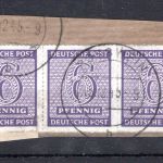 SBZ West-Sachsen MiNr. 117 DX (3x) Briefstück Kurzbefund Schulz