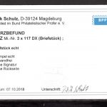 SBZ West-Sachsen MiNr. 117 DX (3x) Briefstück Kurzbefund Schulz
