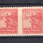 SBZ Mecklenburg-Vorp. MiNr. 36 ye Us postfrisch waag. Paar, gepr. Kramp