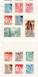 franz. Zone Baden 1947-1949 MiNr. 1-57 postfrisch ohne Blöcke