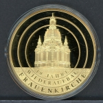 Medaille Gigant Wiederaufbau der Frauenkirche Dresden, vergoldet PP