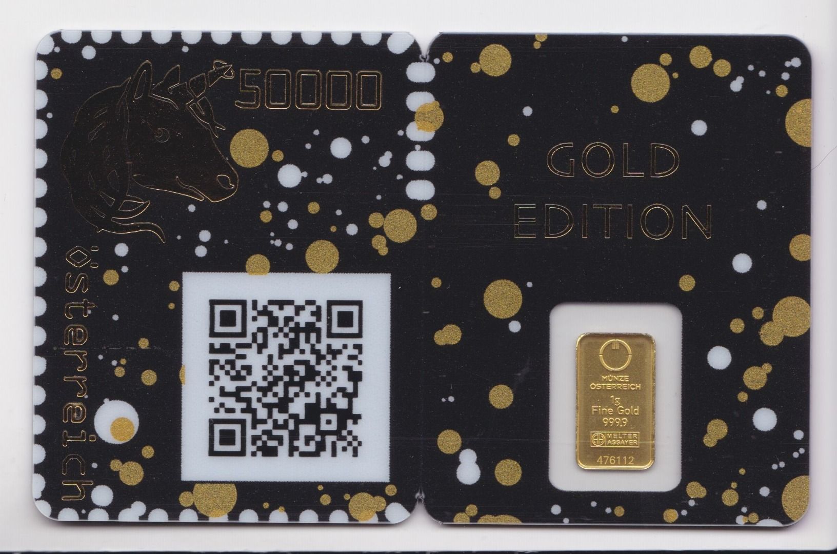 Österreich Crypto stamp Goldenes Einhorn unicorn mit Goldbarren -  Briefmarken Andreas Blobel