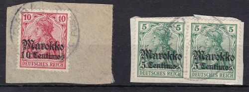 DAP Marokko MiNr. 47/48 gst. Briefstück Saffi 2 und Rabat 2 ARGE 45 €