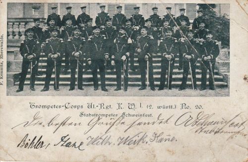AK Trompeter-Corps Stabstrompeter Schweinfest 1900