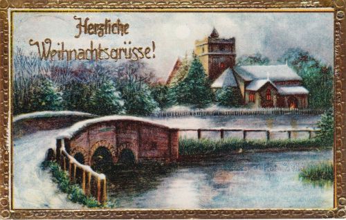 Präge-AK Herzliche Weihnachtsgrüße 1932