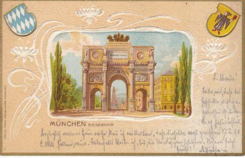 Präge AK München Siegestor 1902