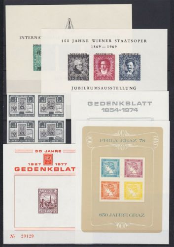 Österreich 14 x Sonderdrucke, Eintrittskarten, Schwarzdrucke, usw. aus 1968/1981
