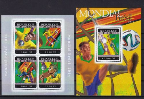 Guinea 10527/10530 + Block 2401 postfr./mnh Fußball soccer 2014