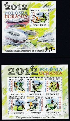 Mozambique 5393/5398 + Block 574 postfr./mnh Fußball soccer 2012