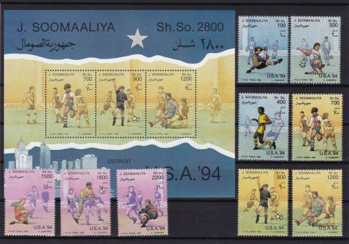 Somalia 511/519 + Block 31 postfr./mnh Fußball soccer 1994