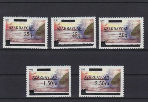Aserbaidschan 70/74 I postfr./mnh Freimarken mit Balkenaufdruck