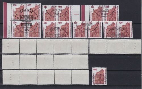 Bund 1562 gest. Lot Paare 4er-Block Rollenmarken 5er-Streifen Michel 167 €