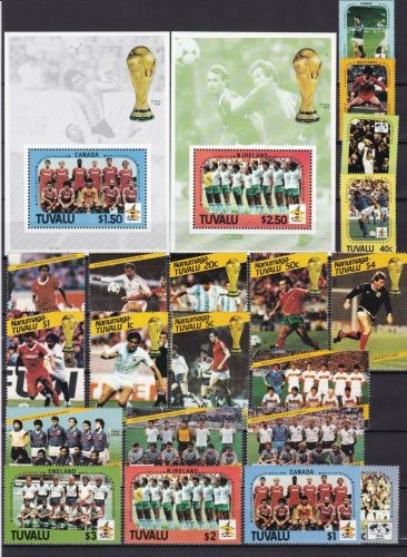 Tuvalu 367/374+Block 16/17+Nanumega 76/87 postfr./mnh Fußball soccer 1986