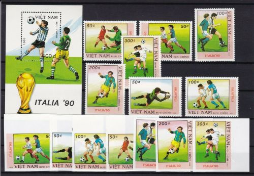 Vietnam 2080/2086 A+U +Block 72 postfr./mnh Fußball soccer 1990