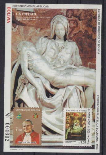 Bolivien Block 211 postfr./mnh Michelangelo Papst pope Kunst 1994