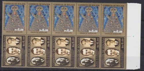 Bolivien 1567/70 5er-Stre postfr/mnh Gemälde paintings GOLD 2003 Auflage 400 St.