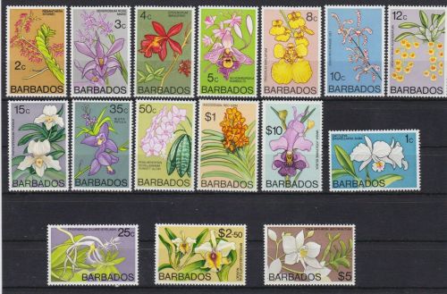 Barbados 365/380+420/421 X postfr/mnh Orchideen Orchids 1974/1977