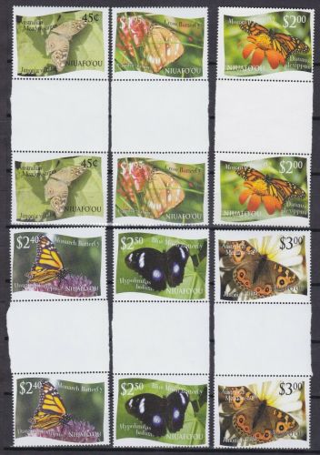 Niuafo´ou 445/456 Zwischenstegpaare postfr./mnh Schmetterlinge butterfly 2012