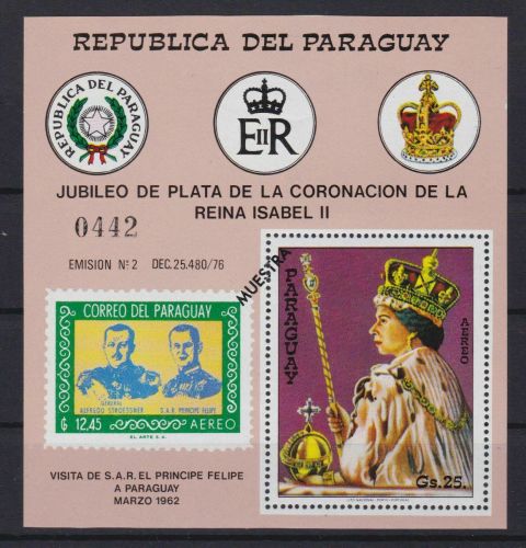 Paraguay Block 319 postfr./mnh Queen Elizabeth II. MUESTRA