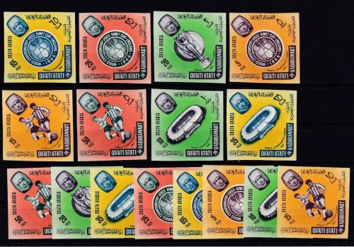 Jemen Aden Hadhramaut 2 x 71/78 B postfr./mnh Fussball soccer 1966