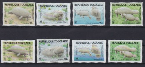 Togo 1763/1766+2042/2045 postfr./mnh Manati Seekuh WWF