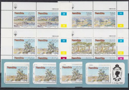 Namibia 671/674 COB + Block 12 postfr./mnh Sehenswüdigkeiten