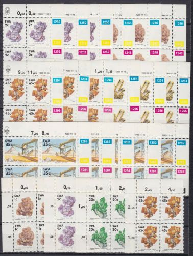 SWA aus 649/661 4er-Blocks postfr,/mnh Mineralien & Bergwerke 1989 Michel 238€