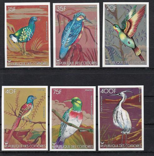 Komoren 377/382 postfr./mnh Vögel birds ungez.IMPERF.