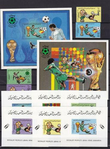 Libyen 990/993+Block 61/62+de Luxe Blocks postfr./mnh Fußball soccer 1982