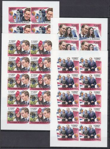 Burundi 2282/2285 postfr./mnh Prinz William 2011 ungez.IMPERF.