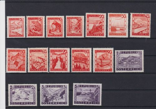 Österreich 838/853 postfr./mnh Landschaften 1947