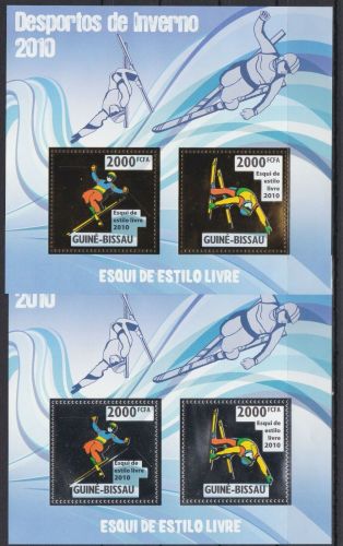Guinea-Bissau Block 762/763 postfr./mnh Gold und Silber Sport Ski-Freistil 2010