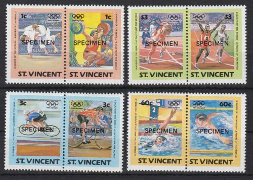 St. Vincent 748/755 postfr./mnh Olympia Olympics 1984 SPECIMEN