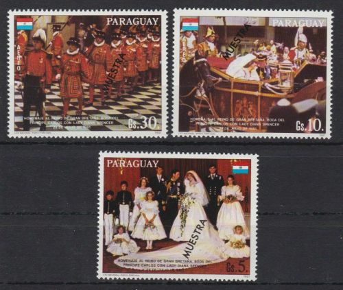 Paraguay 3462/3464 postfr./mnh Lady Diana MUESTRA