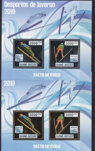 Guinea-Bissau Block 784/785 postfr./mnh Gold und Silber Sport Ski-Springen 2010