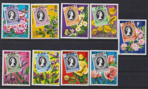 Paraguay 3081/3089 postfr./mnh Queen Elizabeth Blumen flowers MUESTRA