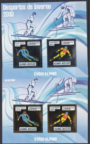 Guinea-Bissau Block 768/769 postfr./mnh Gold und Silber Sport Biathlon 2010