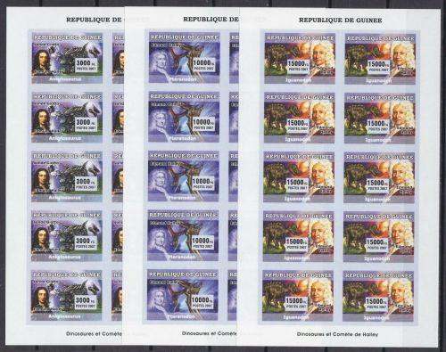 Guinea 4707/4709 postfr./mnh Dinosaurier Weltraum space 2007 ungez.IMPERF.