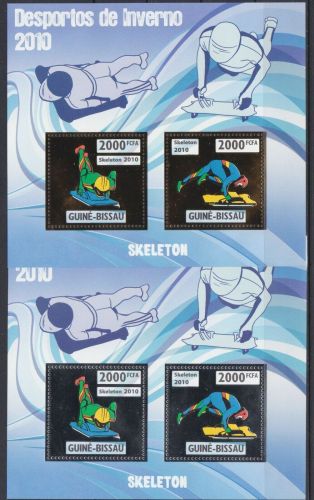 Guinea-Bissau Block 772/773 postfr./mnh Gold und Silber Sport Skeleton 2010
