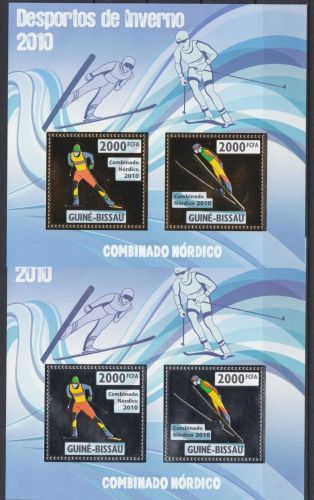 Guinea-Bissau Block 778/779 postfr./mnh Gold und Silber Sport Nordische Kom 2010
