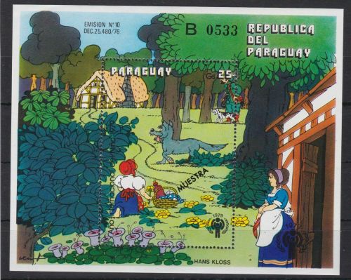 Paraguay Block 345 postfr/mnh Jahr des Kundes Märchen Rotkäppchen MUESTRA
